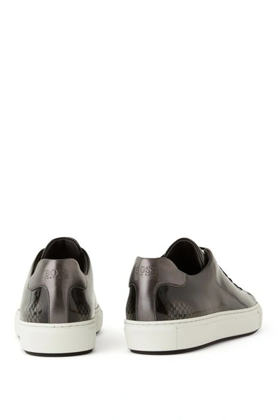 Shop Hugo Boss - Tennis Inspired Trainers In Brush Off Leather - Black