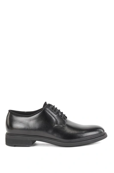 Shop Hugo Boss - Italian Made Leather Derby Shoes With Outlast® Lining - Black