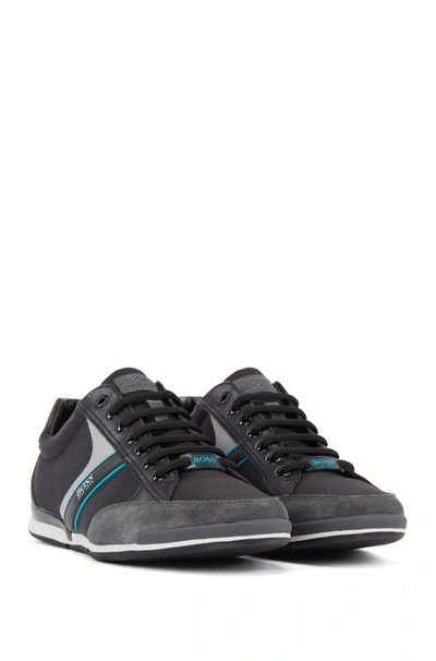 Shop Hugo Boss - Lace Up Hybrid Sneakers With Moisture Wicking Lining - Open Grey