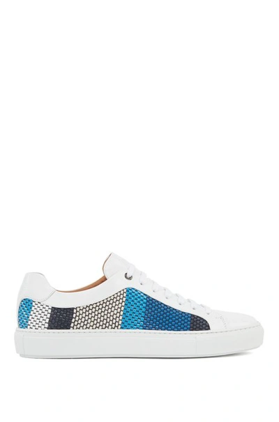Hugo Boss - Leather Trainers With Seasonal Woven Embossing - Light Blue |  ModeSens