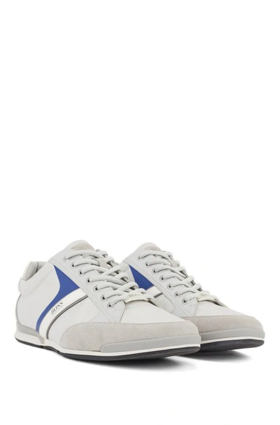Shop Hugo Boss - Lace Up Hybrid Sneakers With Moisture Wicking Lining - Light Grey
