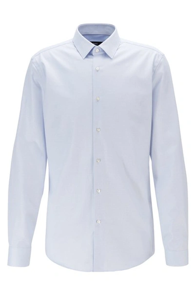 Shop Hugo Boss - Slim Fit Shirt In Cotton With Aloe Vera Finishing - Light Blue