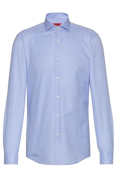 Shop Hugo Boss - Slim Fit Shirt In Two Ply Cotton - Light Blue