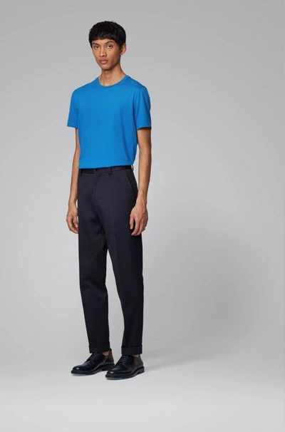 Shop Hugo Boss - Regular Fit T Shirt In Soft Cotton - Blue