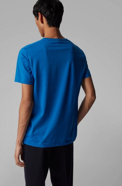 Shop Hugo Boss - Regular Fit T Shirt In Soft Cotton - Blue