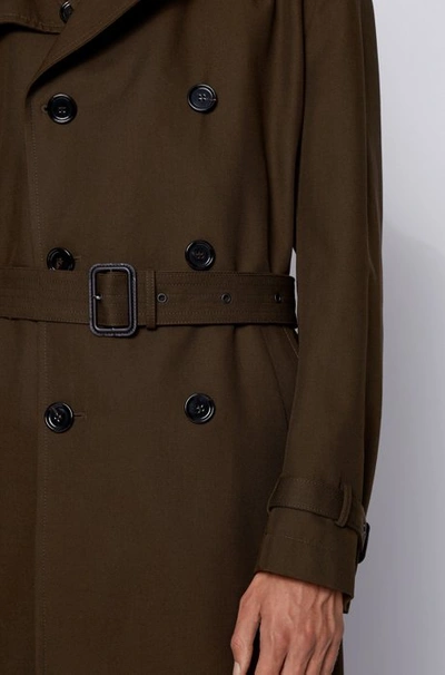 Boss Men s Dan6 Regular fit Trench Coat In Open Green