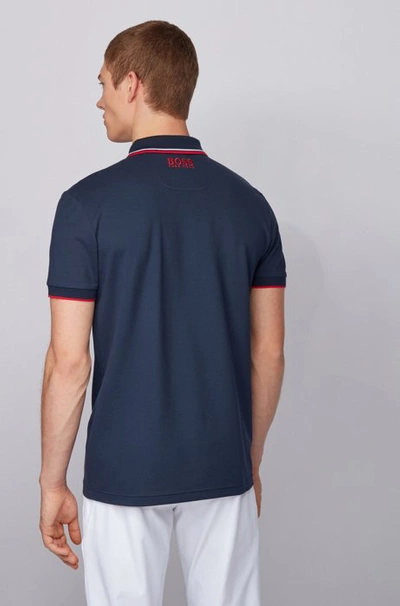 Hugo Boss - Active Stretch Golf Polo Shirt With S.café® - Dark Blue ...