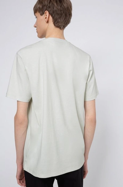 Shop Hugo Boss - Unisex Logo Print T Shirt In Eco Friendly Recot Cotton - White