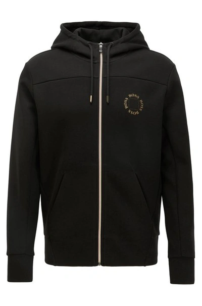 Hugo Boss Boss Men's Saggy Circle Zip-through Hoodie In Black | ModeSens