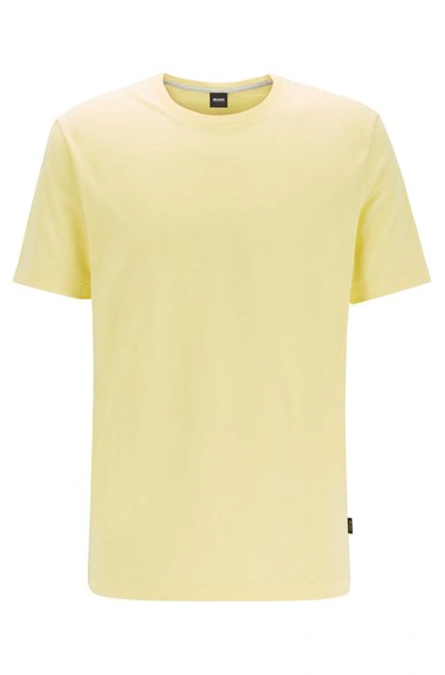 Shop Hugo Boss - Regular Fit T Shirt In Soft Cotton - Yellow