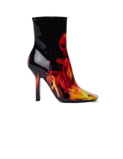 Shop Vetements Leather Flame Boots In Black