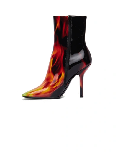 Shop Vetements Leather Flame Boots In Black