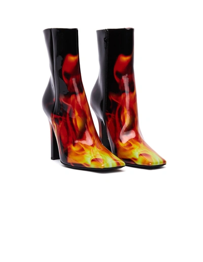 Shop Vetements Leather Flame Boots In Black