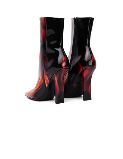 Shop Vetements Leather Flame Boots In Black