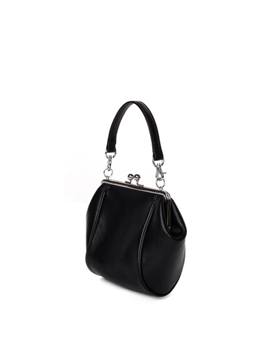 Shop Y's Leather Bag With Shoulder Straps In Black