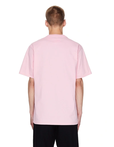 Shop Doublet Pink Embroidered Cotton T-shirt