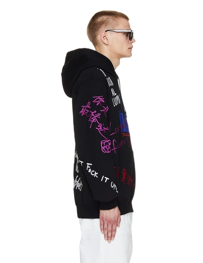 Shop Doublet Black Pfw  Cotton Hoodie In White