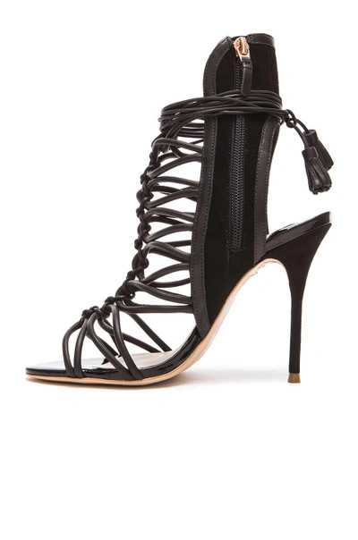 Shop Sophia Webster Lacey Leather Heels In Black