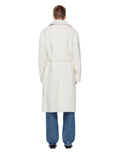Shop Vetements Ivory Sheepskin Coat In White