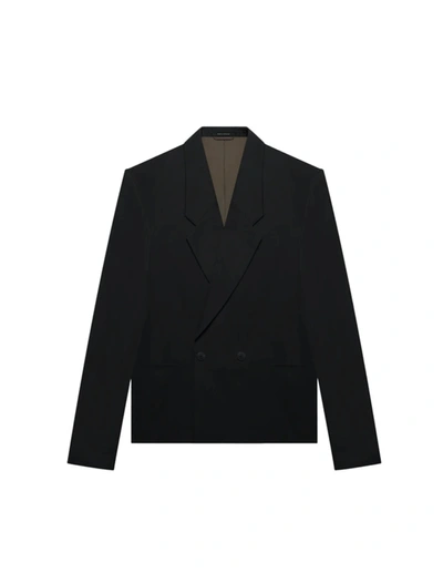 Shop Ermenegildo Zegna X Fear Of God Wool Double Breasted Blazer Jacket In Black