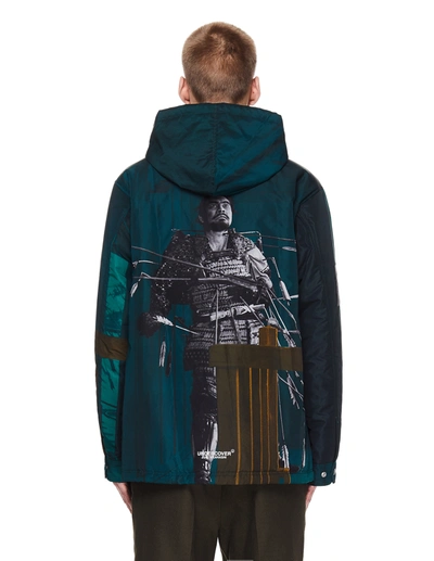 Shop Undercover Printed Hooded Jacket In Green
