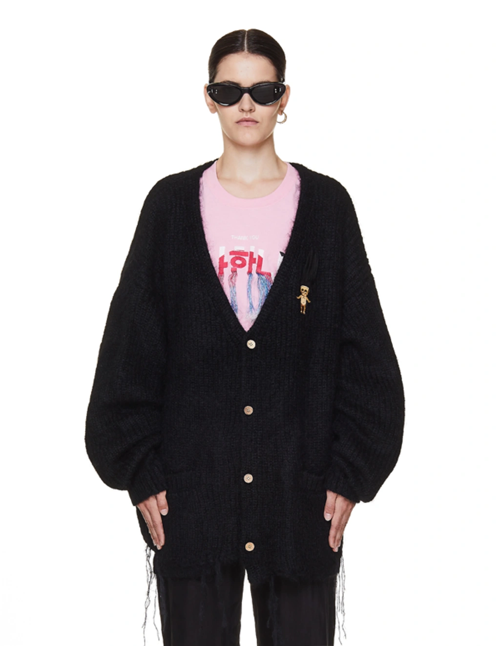 doublet DOLL 言うまでもない EMBROIDERY MOHAIR CARDIGAN