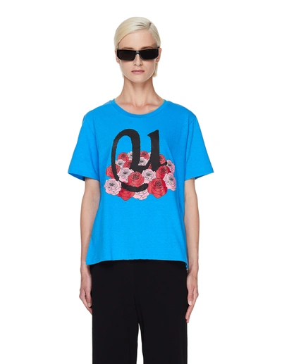 Shop Undercover Blue Rose Printed T-shirt