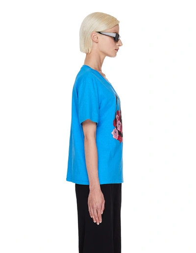 Shop Undercover Blue Rose Printed T-shirt