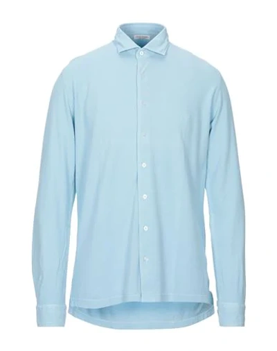Shop Gran Sasso Solid Color Shirt In Sky Blue