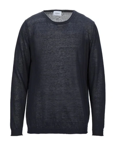 Shop Dondup Man Sweater Midnight Blue Size 42 Linen, Polyamide