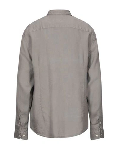 Shop Drumohr Man Shirt Dove Grey Size Xl Linen