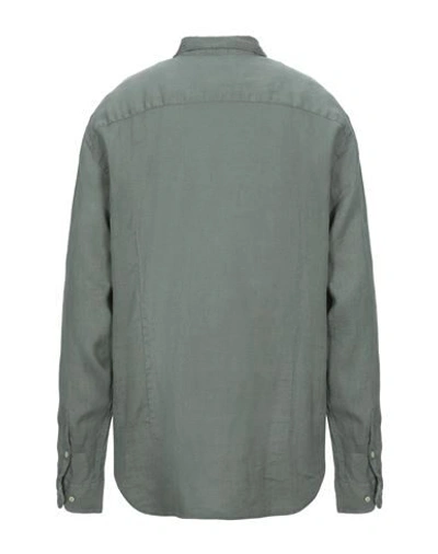 Shop Drumohr Man Shirt Sage Green Size L Linen