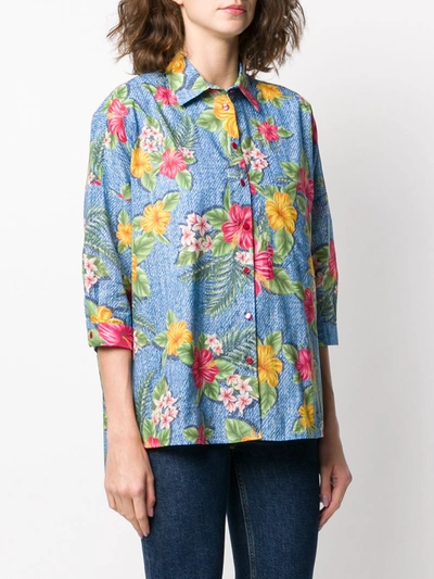 Shop Ultràchic Cotton Shirt In Multicolor