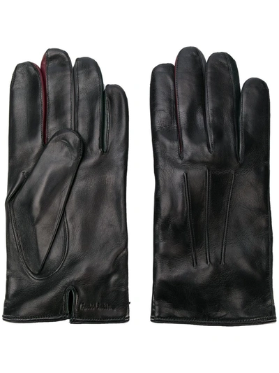 Shop Paul Smith Leather Gloves In Black
