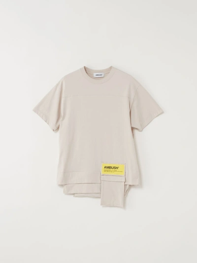 Shop Ambush Waist Pocket Cotton T-shirt In Beige
