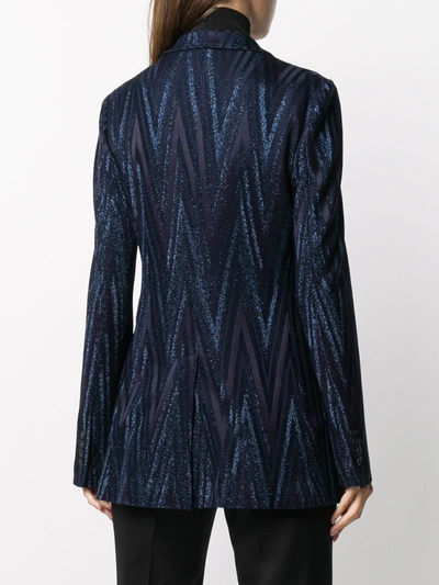 Shop M Missoni Cotton Blend Jacket In Blue