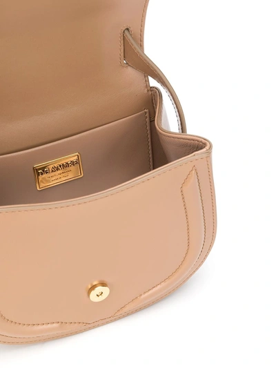 Shop Dolce & Gabbana Desir Leather Crossbody Bag In Beige