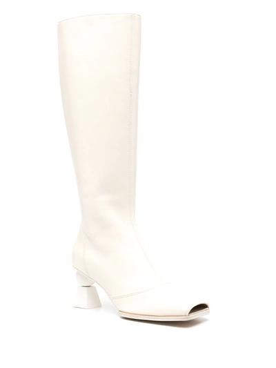 Shop Jacquemus Leather Boots In White