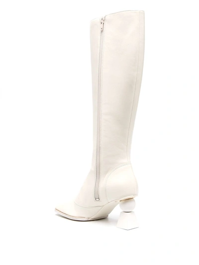 Shop Jacquemus Leather Boots In White