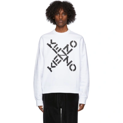 Shop Kenzo White Sport Big X Sweatshirt In 1 White