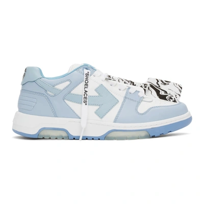 Shop Off-white White & Blue Out Of Office Sneakers In White/light Blue