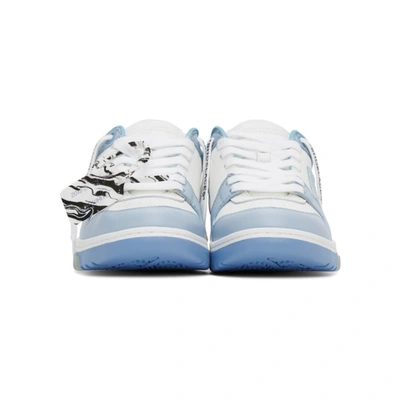 Shop Off-white White & Blue Out Of Office Sneakers In White/light Blue