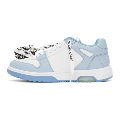 Shop Off-white White & Blue Out Of Office Sneakers In White/light Blue