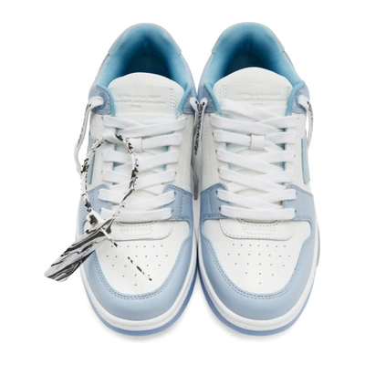 Shop Off-white White & Blue Out Of Office Sneakers In White/light Blue