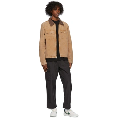 Stussy Washed Cotton Shirt Jacket In Gold | ModeSens