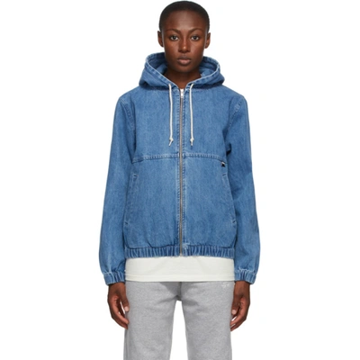 Stussy Blue Denim Work Jacket In Indigo | ModeSens