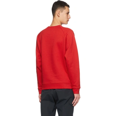 Msgm Logo Print Crew Neck Sweatshirt In Red