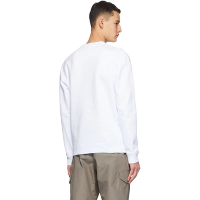 Shop Msgm White Logo Box Sweatshirt In 01 White