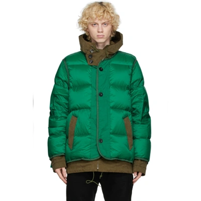 Shop Sacai Green Ten C Edition Down Jacket In Green 501