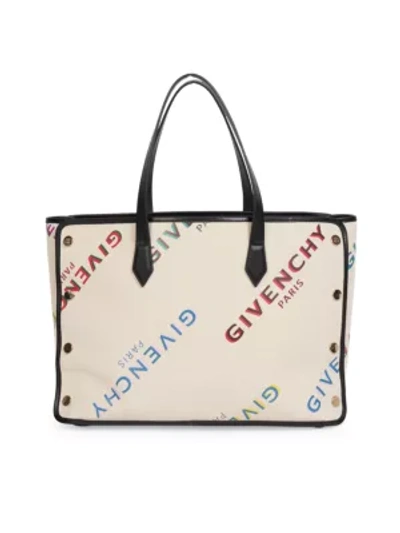 Shop Givenchy Medium Bond Canvas Tote In Natural